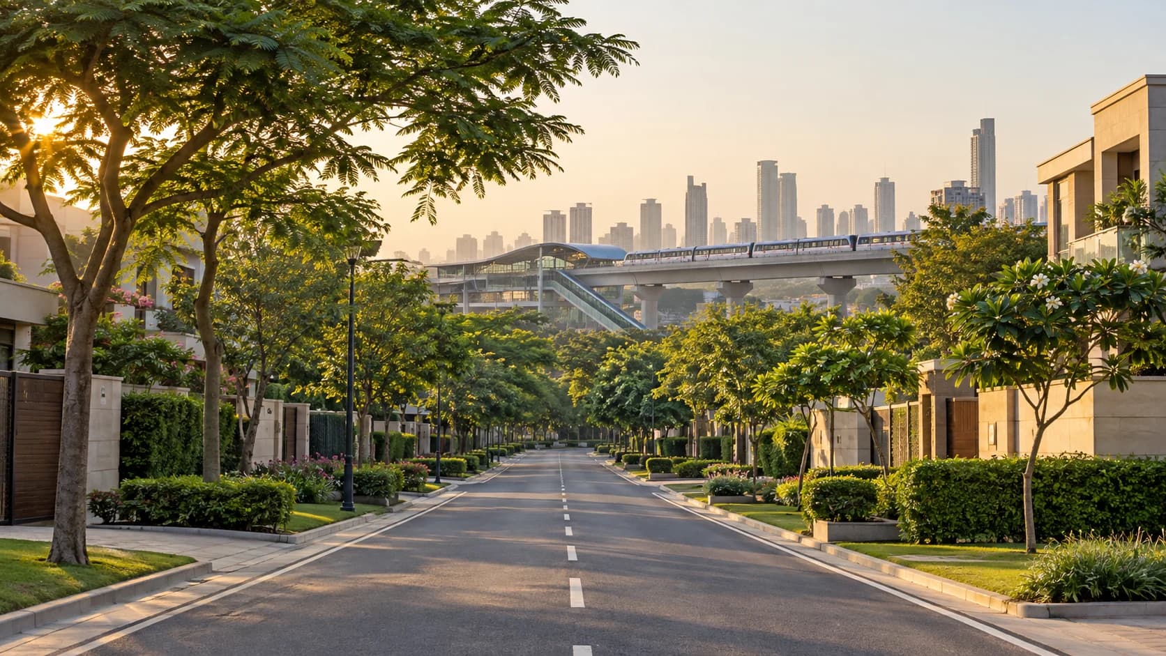 A green residential community with nearby metro access